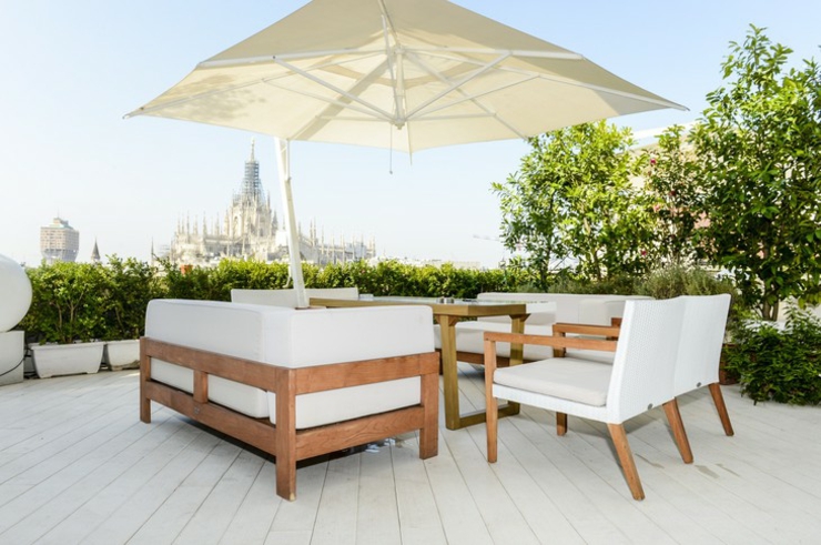 Terraza de la suite de lujo, amueblada y con vistas relax terraza privada vistas