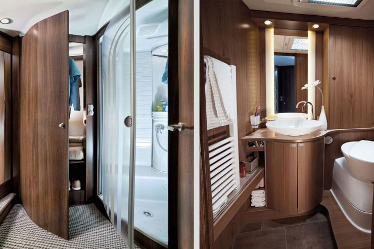 Baño confortable, perfectamente equipado banо lujo bürstner elegance