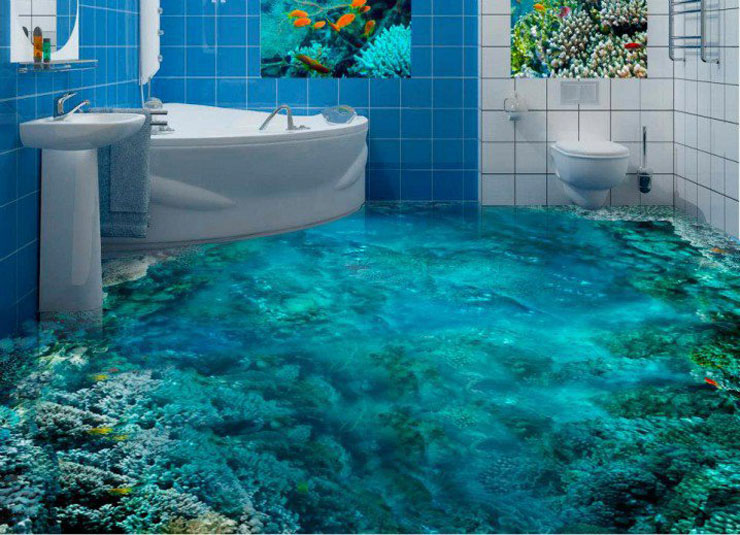Arrecife bastante realista en nuestro propio baño mar entrado nuestra casa