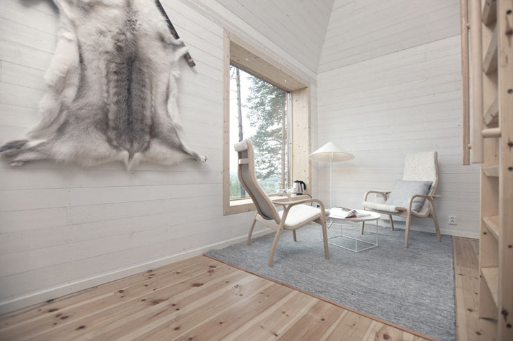 Habitación grande en Treehotel, Suecia ofrece vista espectacular hotel suecia diseno tradicional