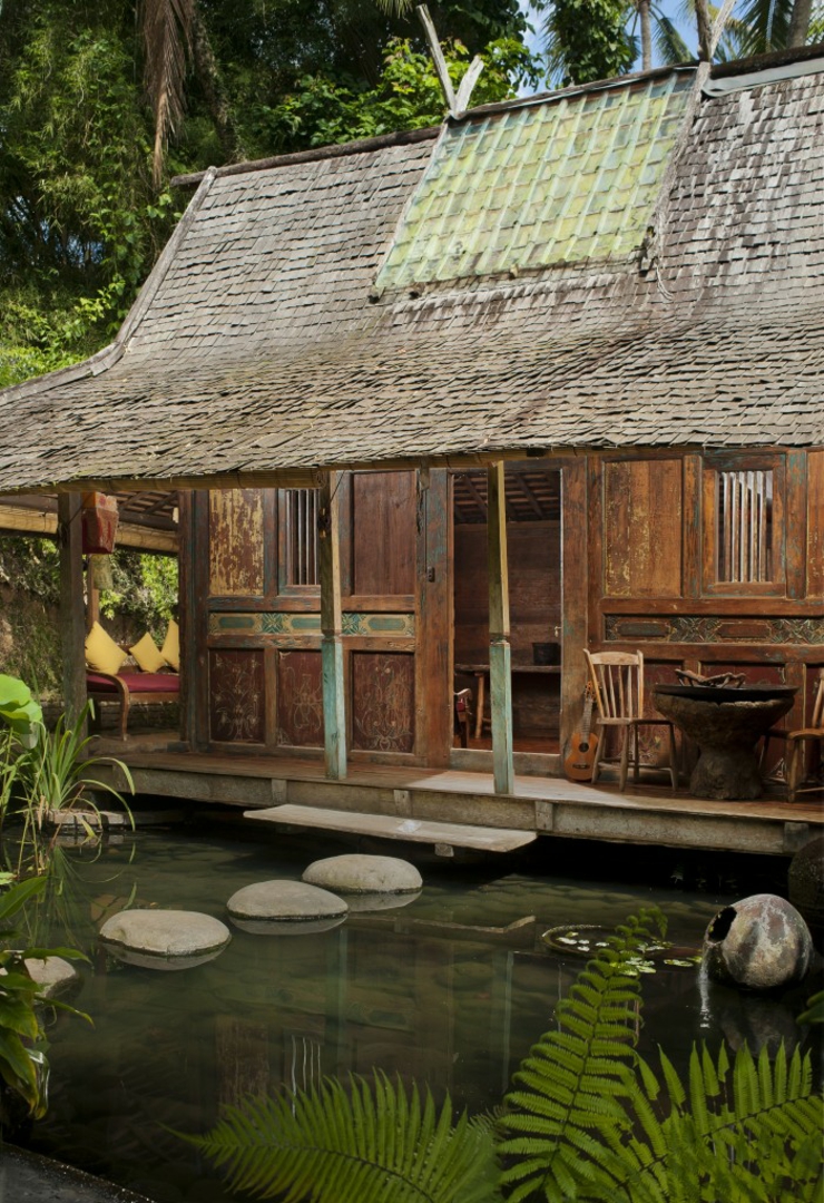 Camino atípico conecta las casas del Bambu Indah Hotel, Bali camino armonia naturaleza hotel boutique