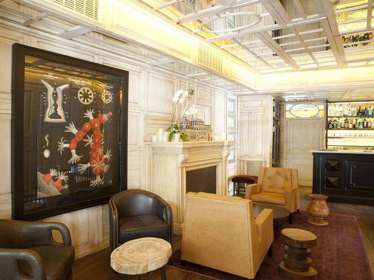 Interior del hotel lujoso en Barcelona, diseñado por Lázaro Rosa Violán ambiente acogedor hotel do placa reial