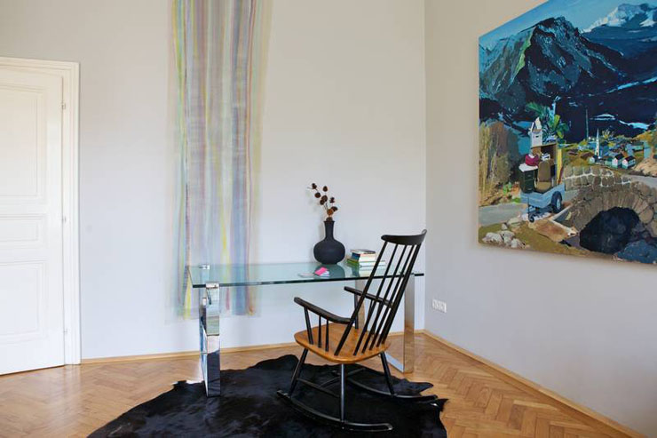 Ambiente artístico en suite con obra de arte original decoracion original hotel boutique viena