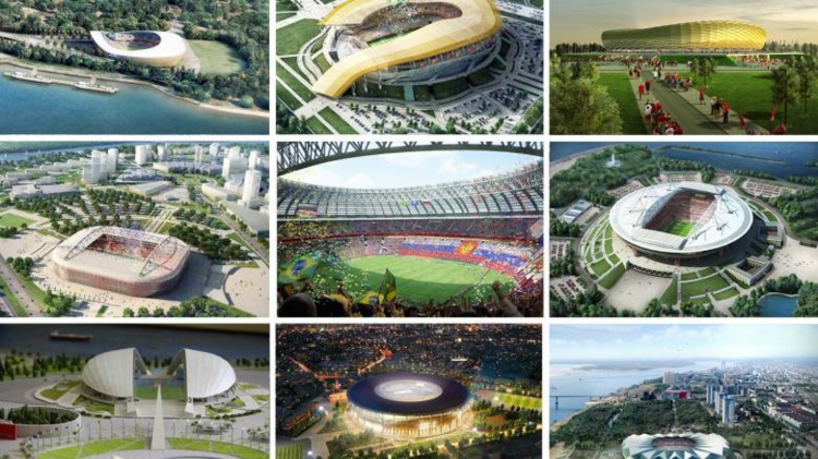 Algunos de los estadios en Rusia están especialmente construidos doce sedes para gran evento