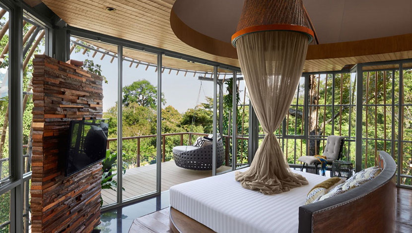 Dúplex situado en árbol con piscina privada dormitorio situado segunda planta resort puket