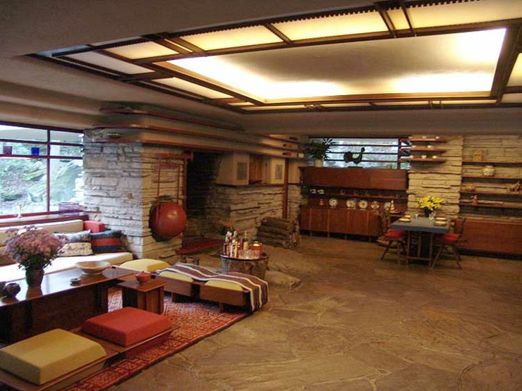 La obra maestra de Frank Lloyd Wright está construida encima de una cascada casa cascada proyectada lloyd wright