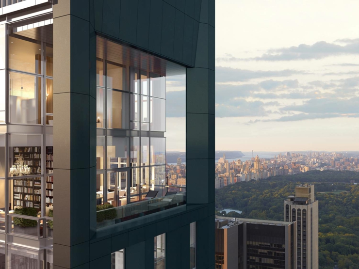 Edificio de metal y cristal alberga lujoso hotel Manhattan fachada cristal centro manhattan
