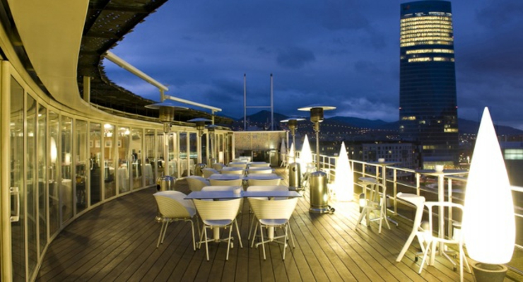 La terraza del Silken Gran Hotel Domine- desayuno, vistas conocido restaurante cocina vasca