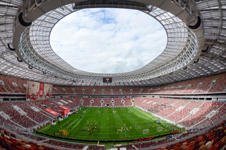 Luzhniki tras su remodelación en septiembre de 2017 utilizado principalmente para partidos futbol