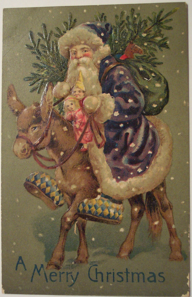 Postal navideño tradicional en papel