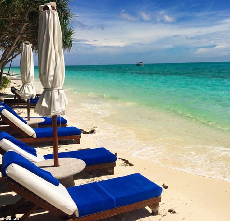 Playa privado en resort de lujo Amanpulo resort exclusivo provincia palawan filipinas
