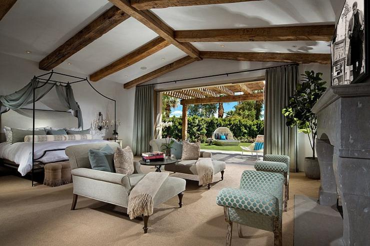 Dormitorio diseño chic en una casa preciosa con salida a la terraza casa privada lujosa confortable california
