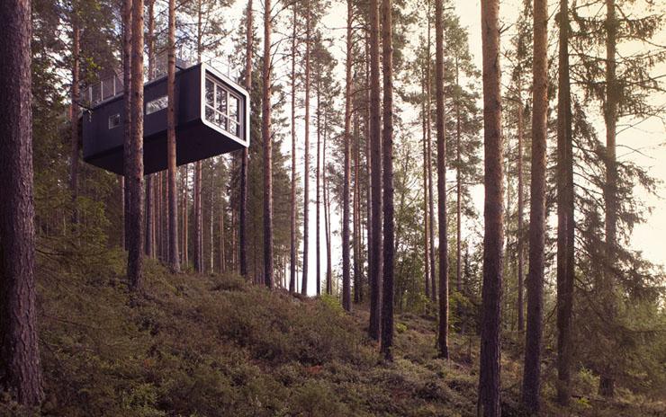 Impresionante hotel, rodeado de la intacta naturaleza ártica treehotel situado laponia suecia
