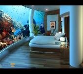 Lujosa suite bajo agua con vistas impresionantes dormitorio hotel submarino fiji
