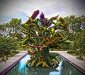 Escultura extraordinaria de flores en un jardín canadiense jardin botanico montreal canada