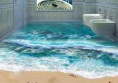 Arte con tecnología 3-D permite estar de pie en la orilla de la playa inodoros suspendidos encima agua mar