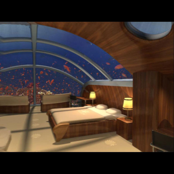 Excepcional hotel de lujo en una isla privada de Fiji dormitorio submarino hotel lujo fiji