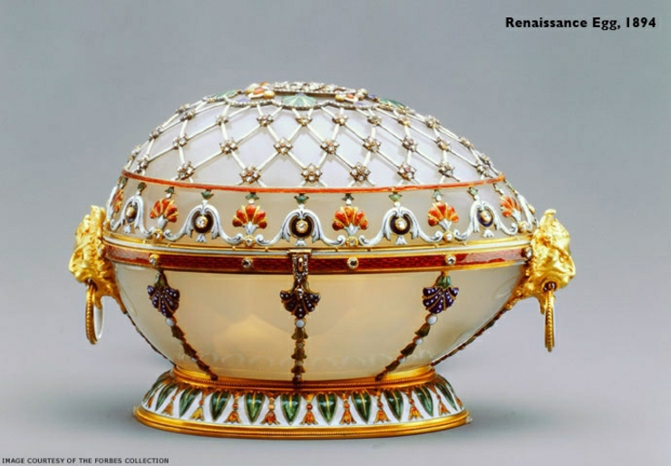 Uno de los huevos Faberge representa el Remacimiento fue el último regalo del Alejander III ultimo huevo fabricado para zar